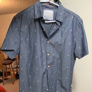 Denim & Flower Gray Swordfish Pattern Shirt